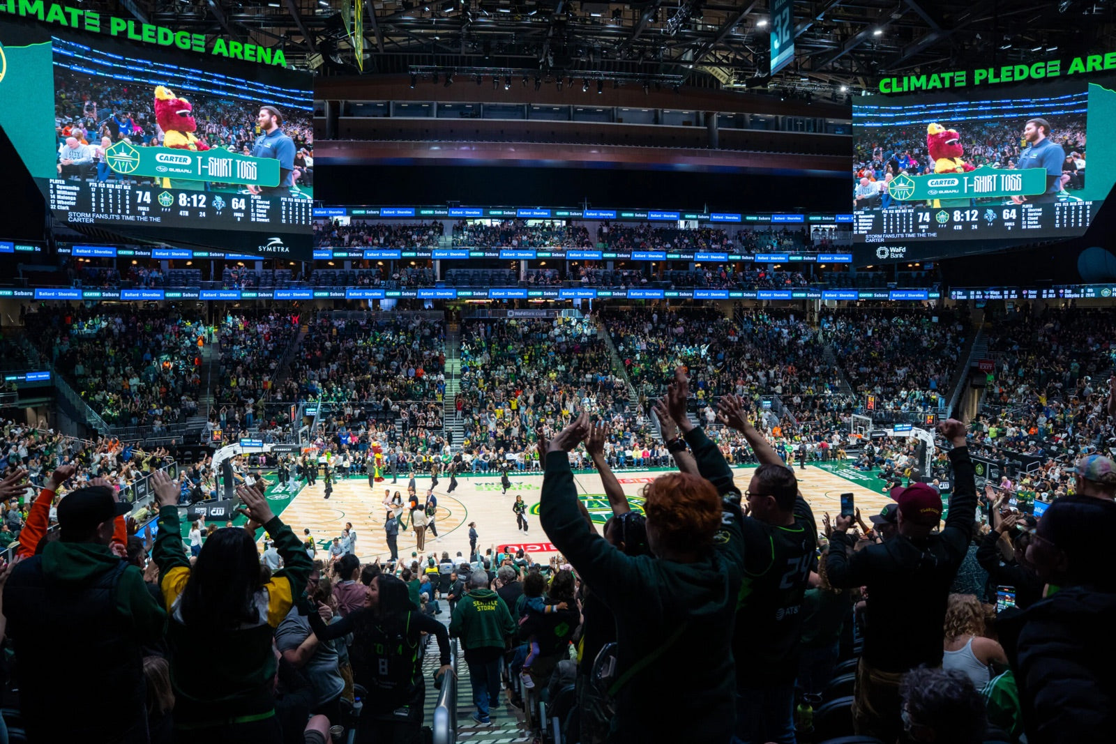 Climate Pledge Arena during a Seattle Storm game