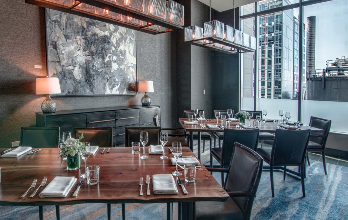 Private dining room at Goldfinch Tavern, Four Seasons Hotel Seattle